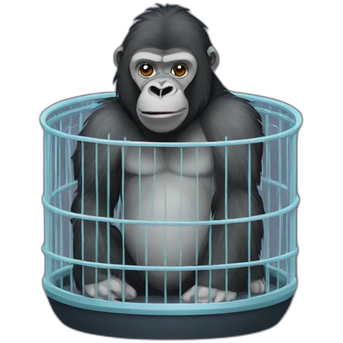 Gorilla in cage emoji