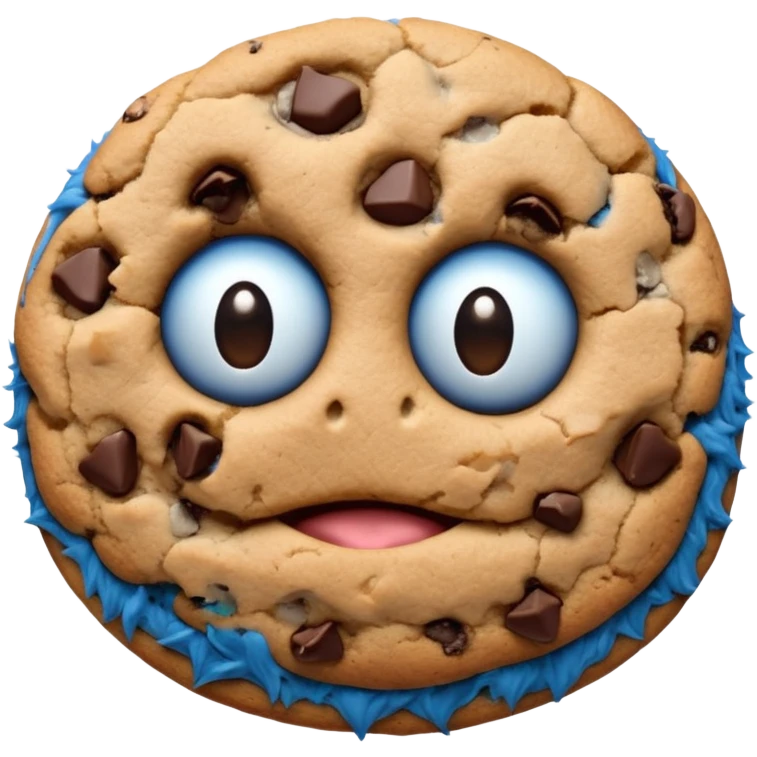 sesame street cookie monster only face and cookie emoji