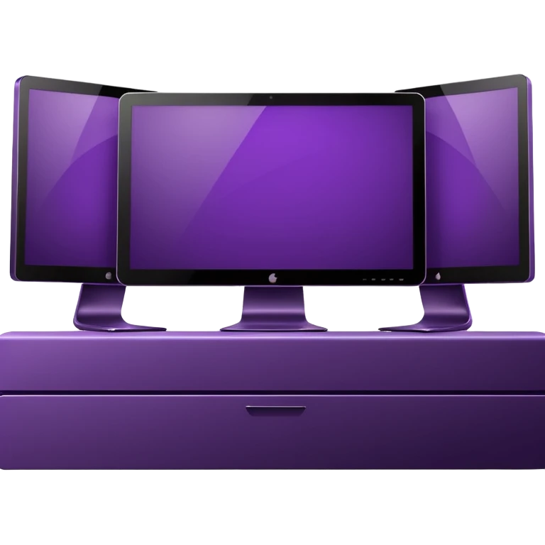 3 dark violet wide screen monitors emoji