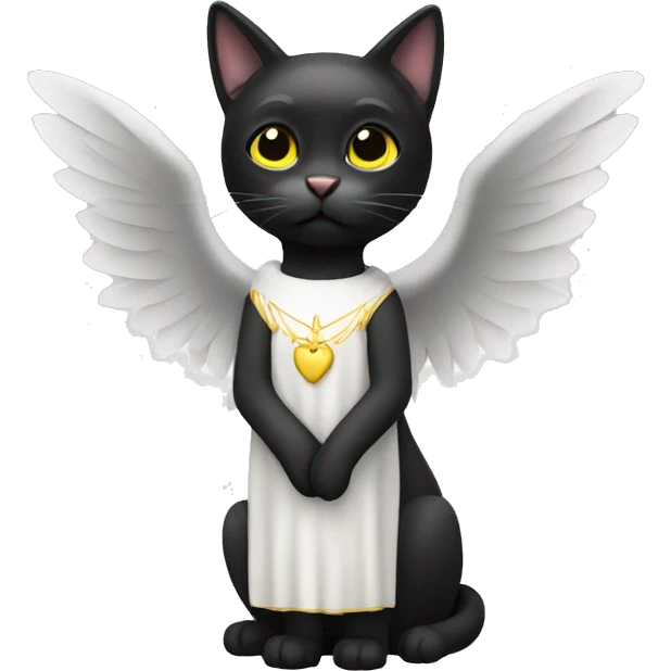 black cat angel emoji