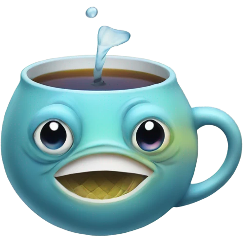 Fish sipping tea emoji