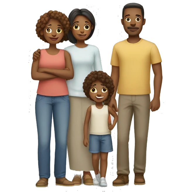 family with three children all people  are white emoji