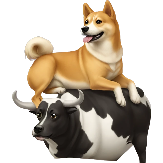 DOGE sit on a bull's head emoji