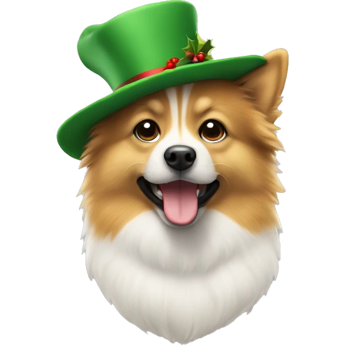 Spitz avec chapeau de Noël  emoji