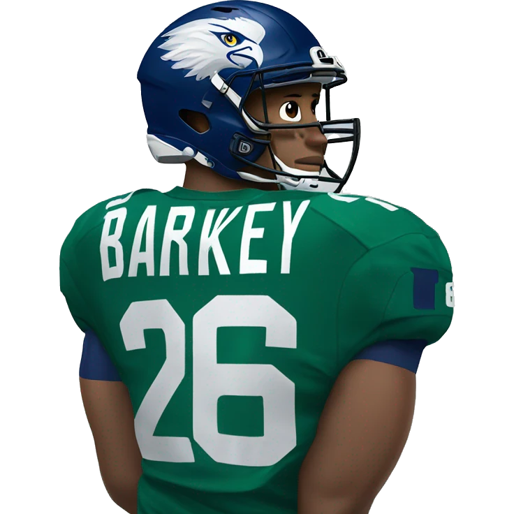 Saquon Barkley in Green Eagles jersey with number 26 emoji