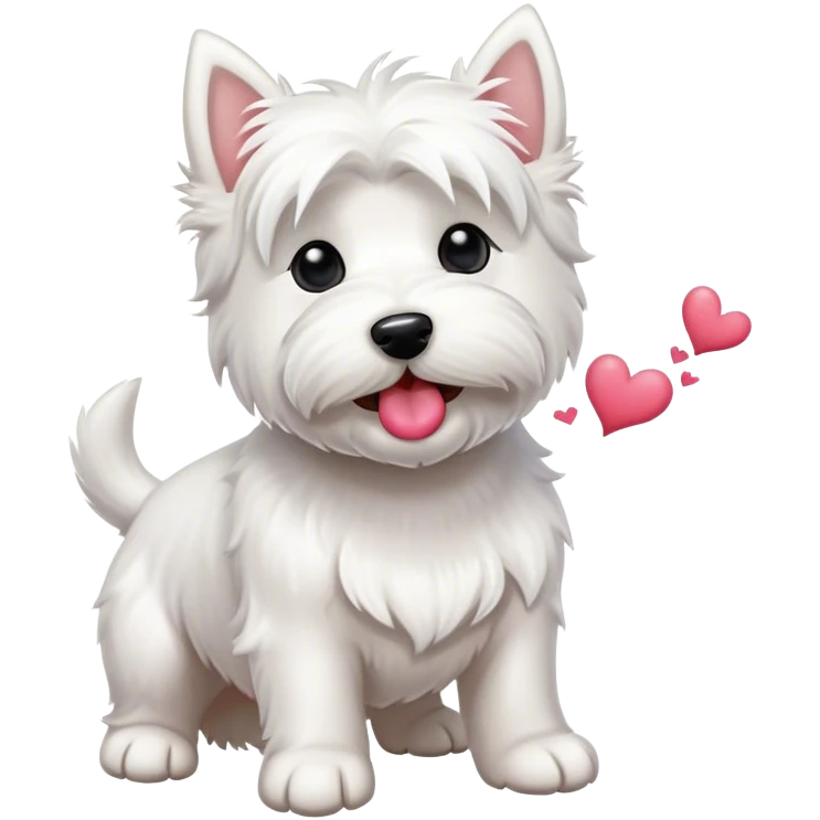 Westie dot blowing a kiss emoji