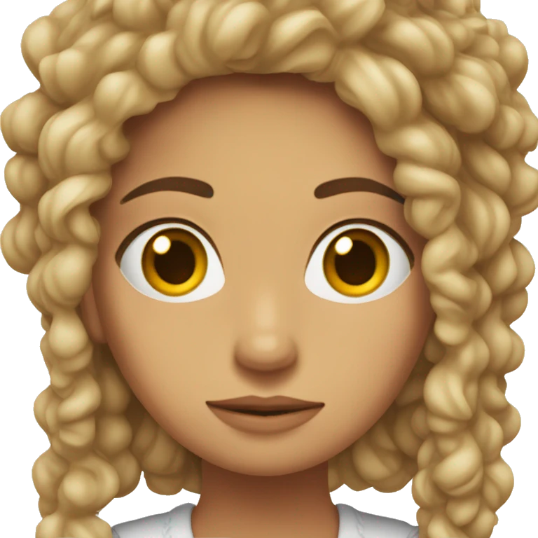 Chica blanca rizos marrones flojos emoji