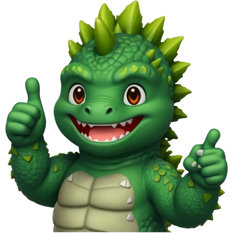 cute godzilla giving a thumbs up emoji