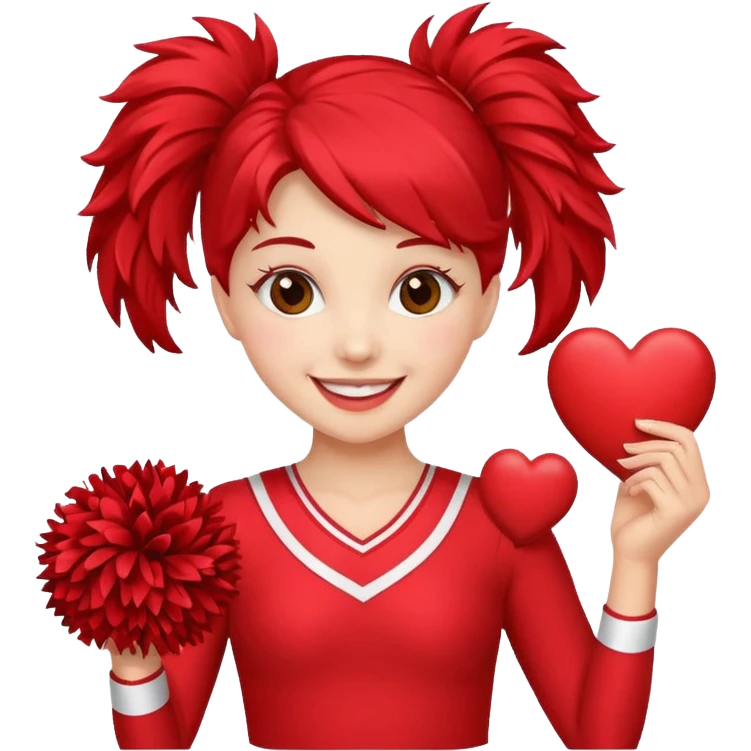 Cheerleader Pom pom heart emoji