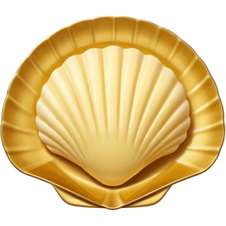 butter in the shape of a shell on a gold vintage emoji