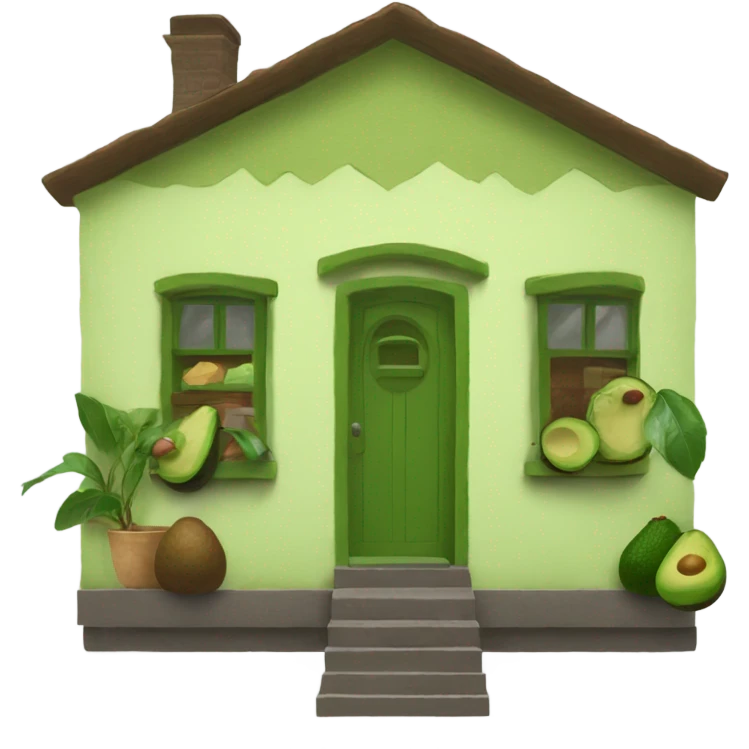 Avocado house emoji