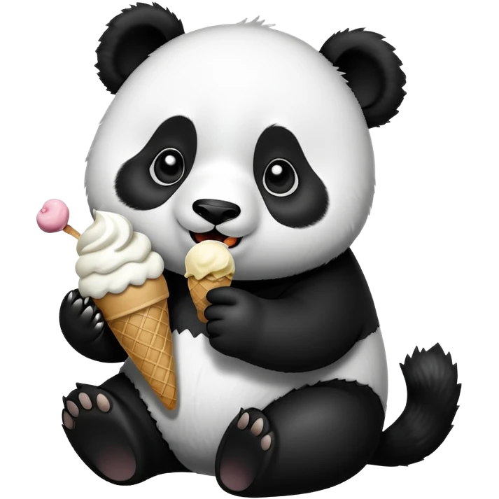 Panda eating ice cream emoji