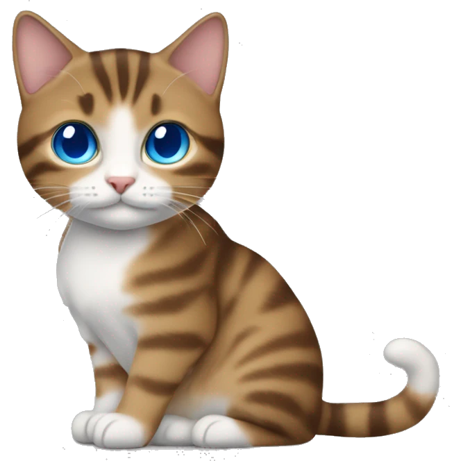 Tabby cat with brunnette tanned blue eyed girl emoji