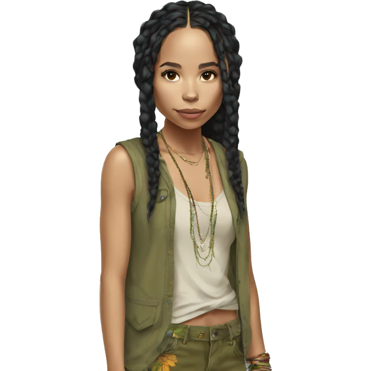 Zoe Kravitz, Portrait, Hippie Clothes emoji