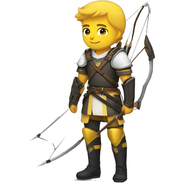 archer with yellow and white armor and black boots  without helmet  emoji