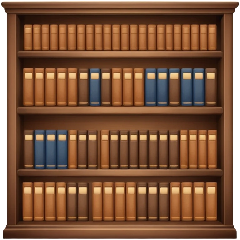 Brown bookshelves with books different shades of brown emoji