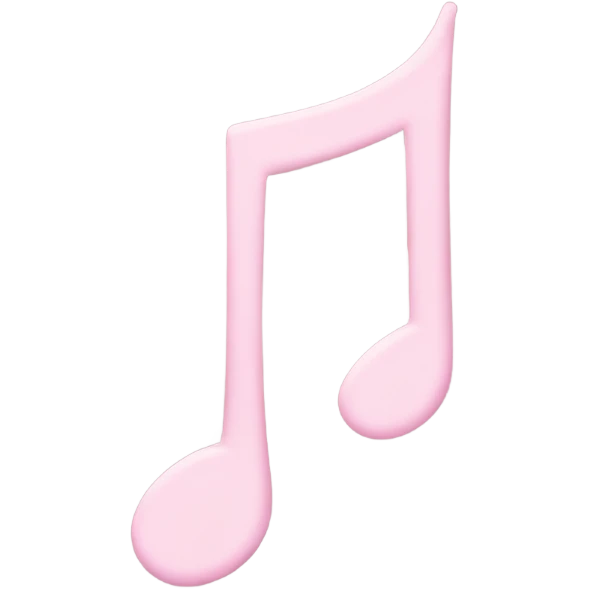 Pale pink music note with pale pink heart  emoji