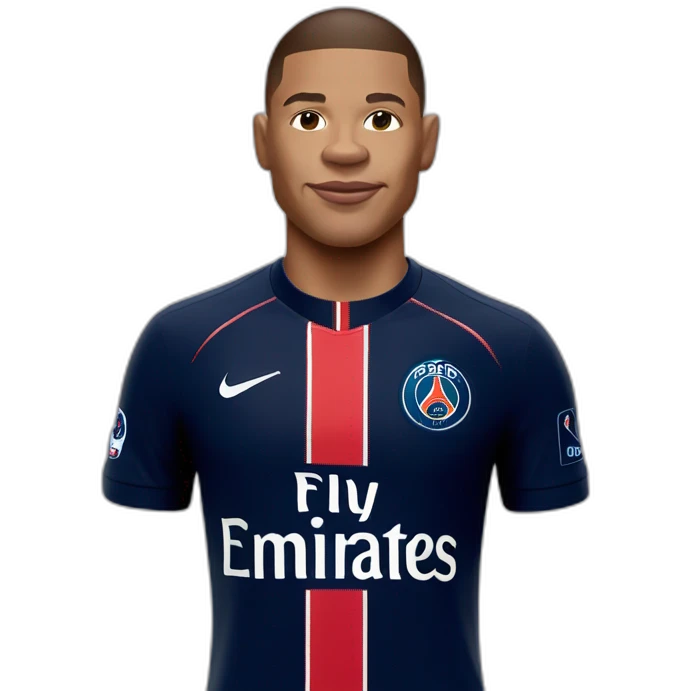 Kylian Mbappé with PSG jersey emoji