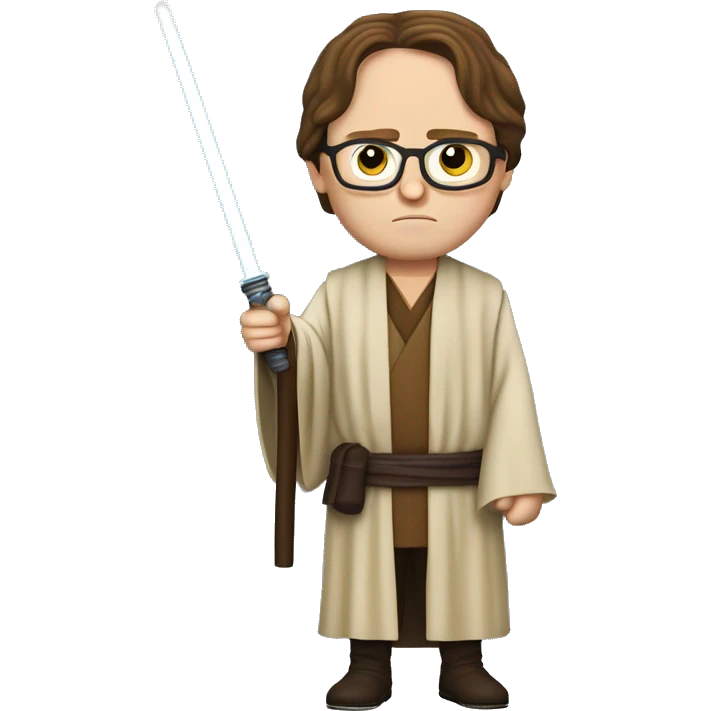 Dwight Schrute as a Jedi knight emoji