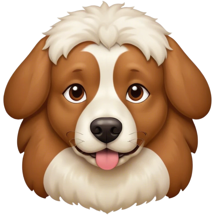 brown bigger dog with fluffy cream color dog  emoji