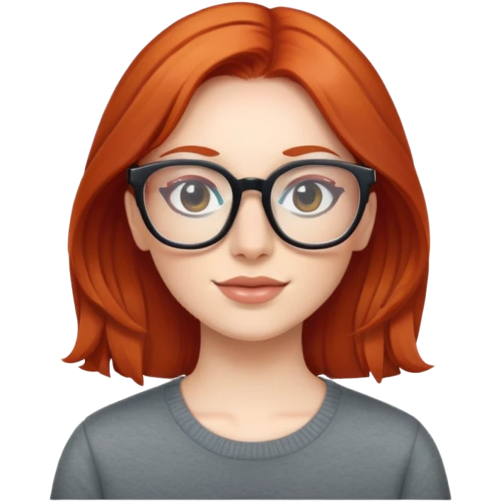 Bass boosted red head with glasses emoji