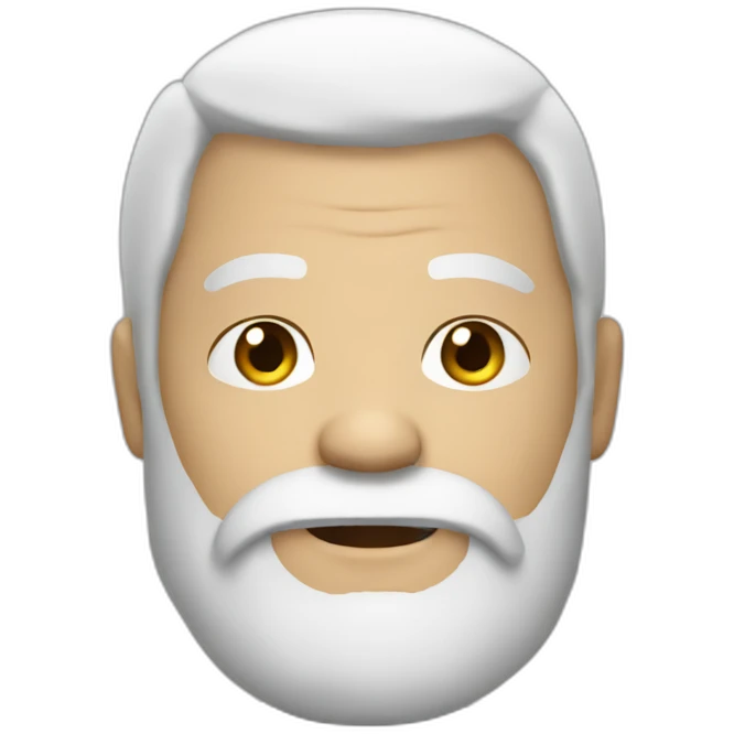 A heavy man white hair and beard around face emoji