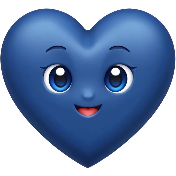 Dark blue heart with the words Hi cutie in the middle  emoji