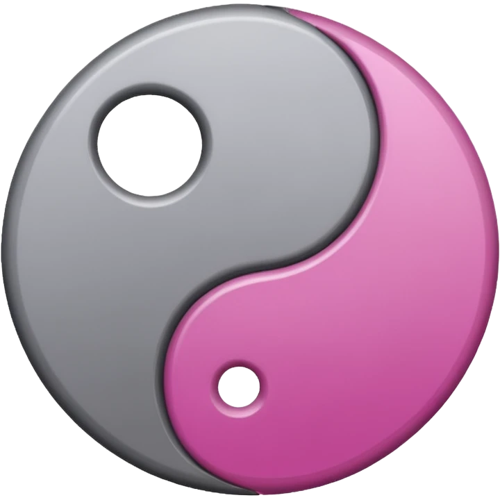 Yin Yang grey and light magenta  emoji