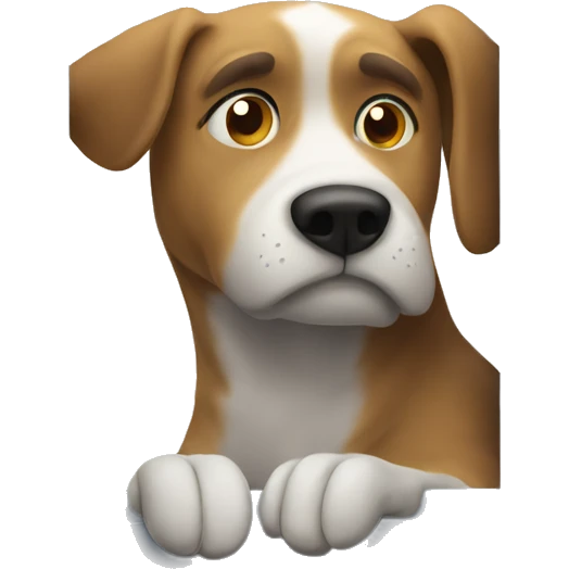 Sad dog looking out the window emoji