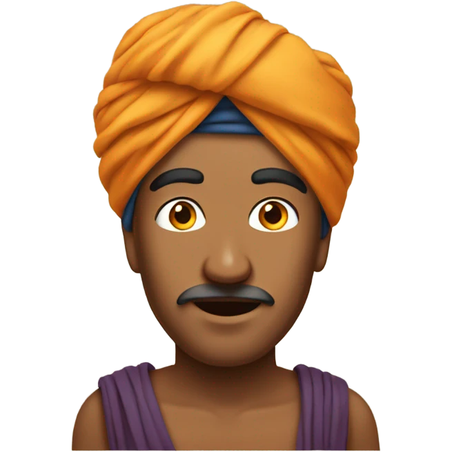 an indian with a half opened turban emoji
