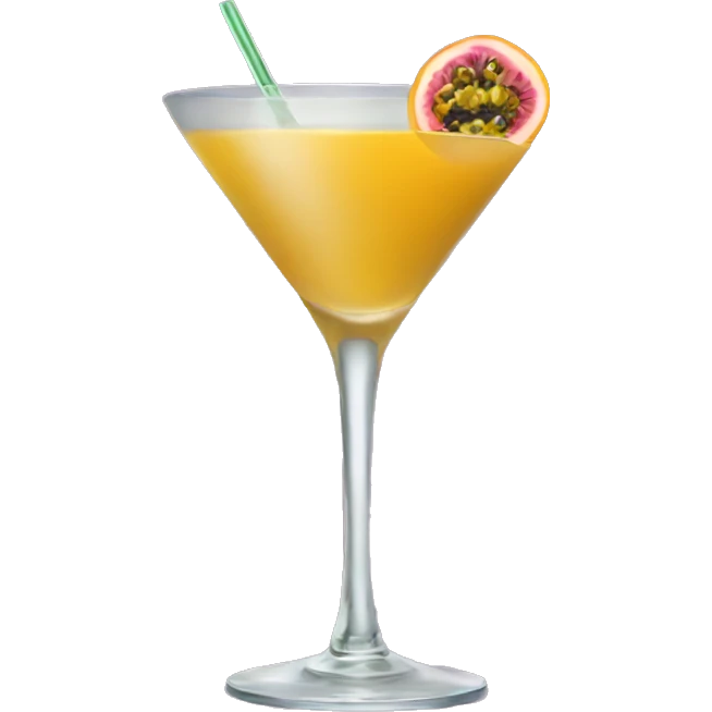 Cocktail with passionfruit emoji