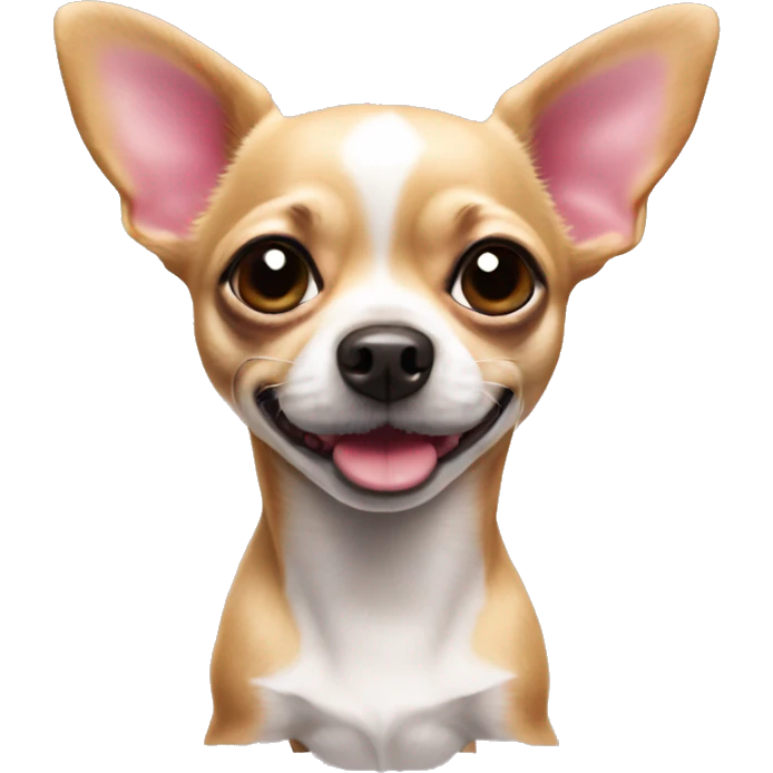 chihuahua crossed with a jack russel, PINK NOSE, short legs emoji