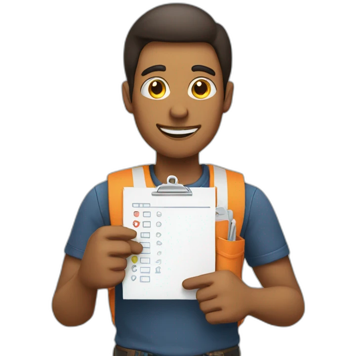 guy holding a check list emoji