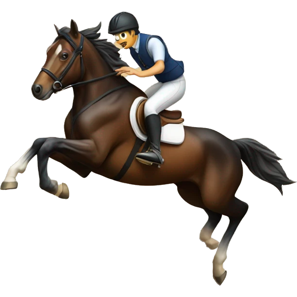 Horse jumping over wood emoji