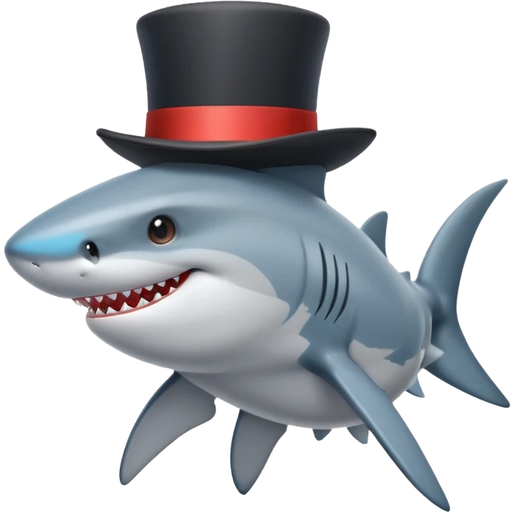Shark with a top hat emoji