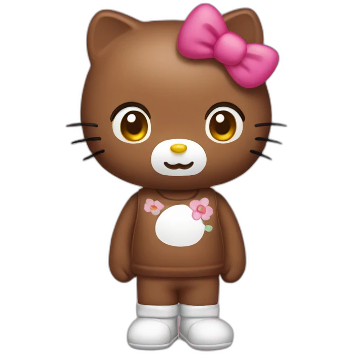 Brown Hello kitty emoji