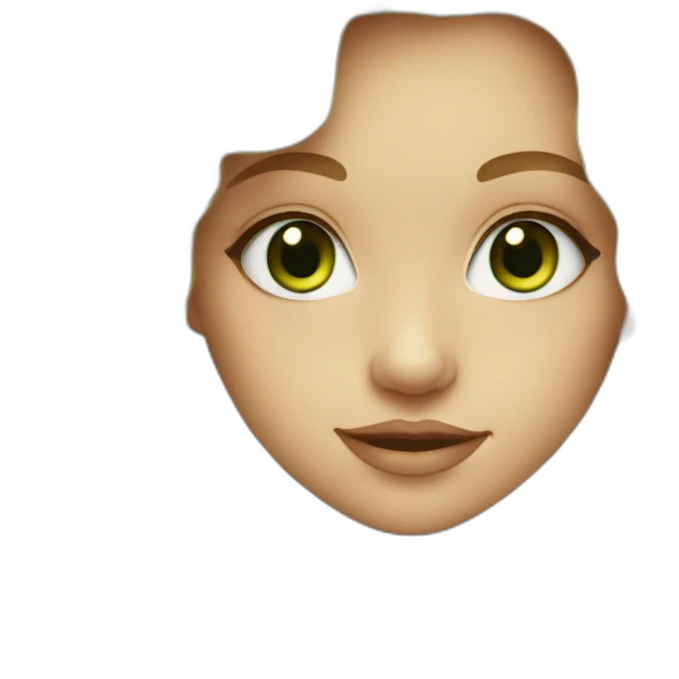 A girl with long hair, blonde, curly with green eyes emoji
