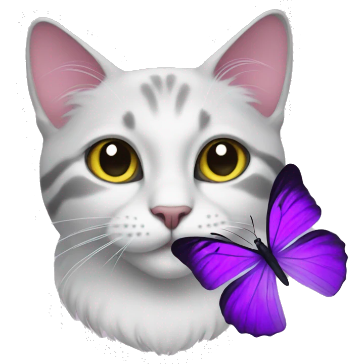 Cat with purple butterfly  emoji