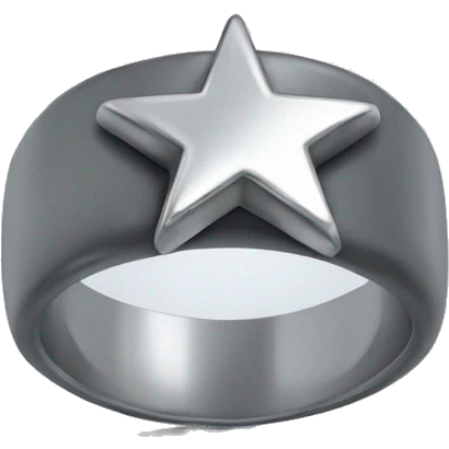Silver ring with a chunky star emoji
