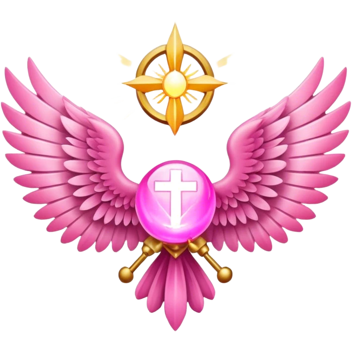 6 wings emblem holy light pink emoji