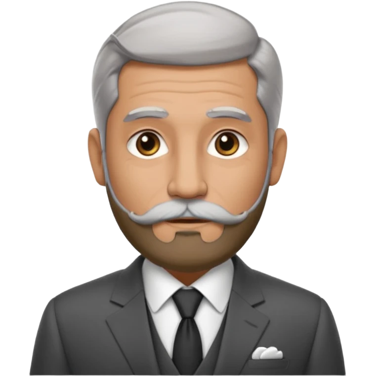 Slightly gray with frencb beard graying indian guy in suit with a bentley names professor bw tlt emoji