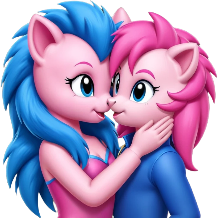 Pinkie Pie kissing Sonic  emoji