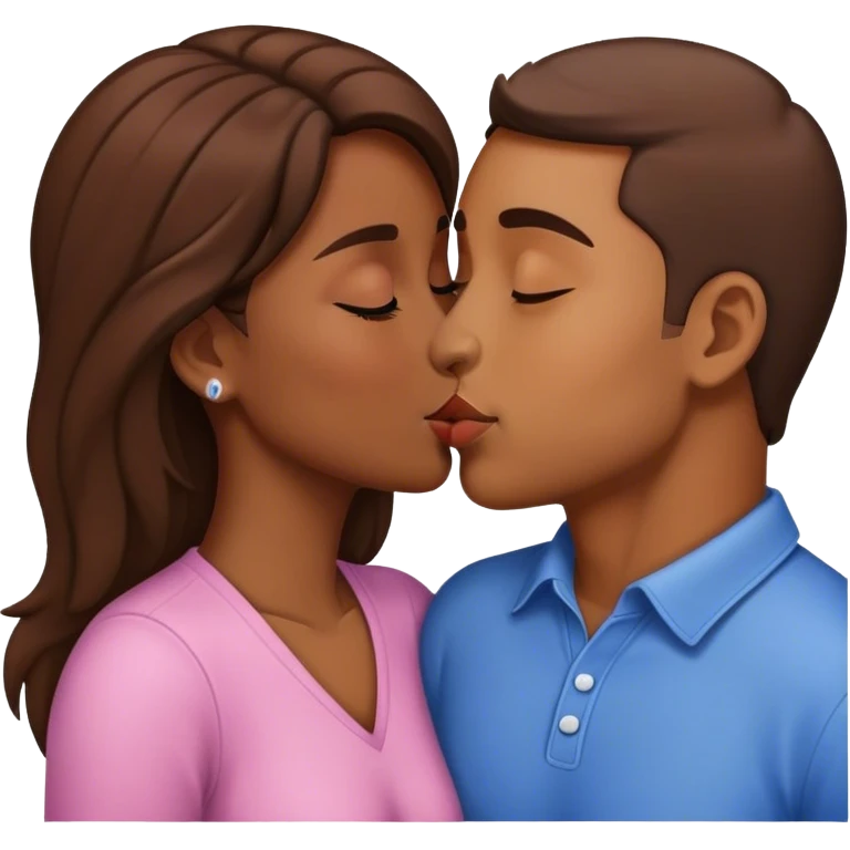 Pareja morena besándose  emoji