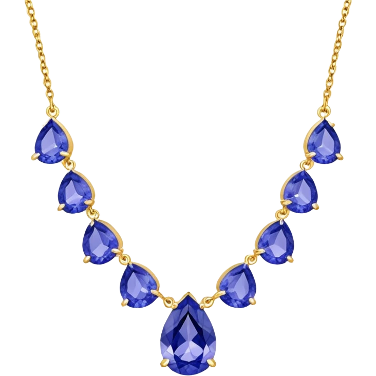 Tanzanite necklace with gold chain emoji