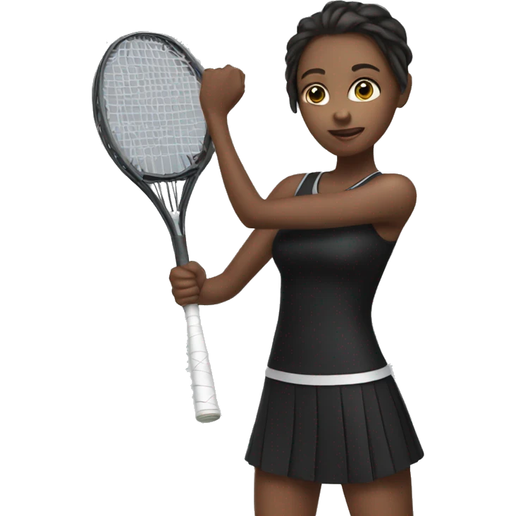 girl in black outfit holding racket emoji