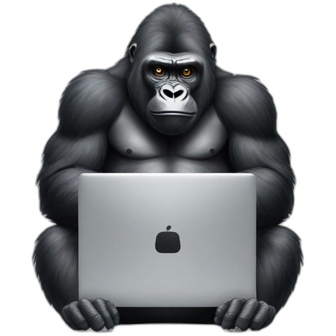 Gorilla using a Laptop emoji