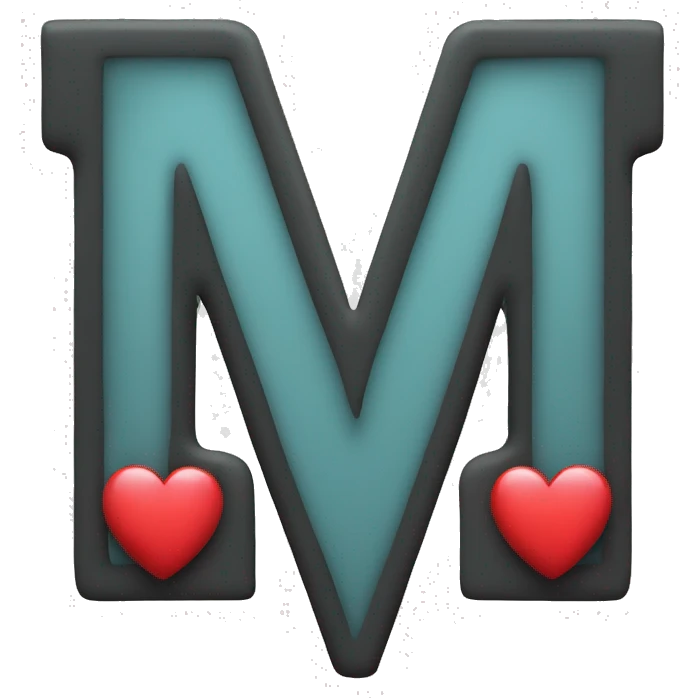 Letter M with a heart emoji