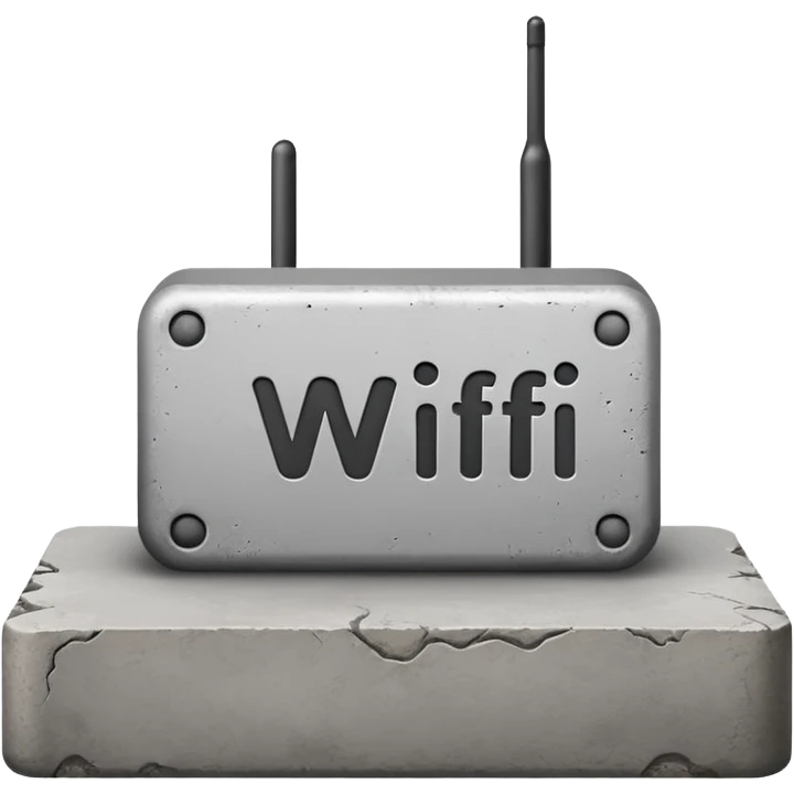 A Block saying "wifi" lying on a street emoji