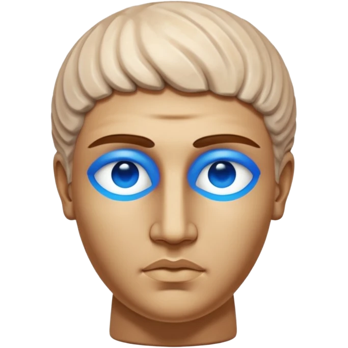 ancient greece marble sculpture head blue aura around it emoji