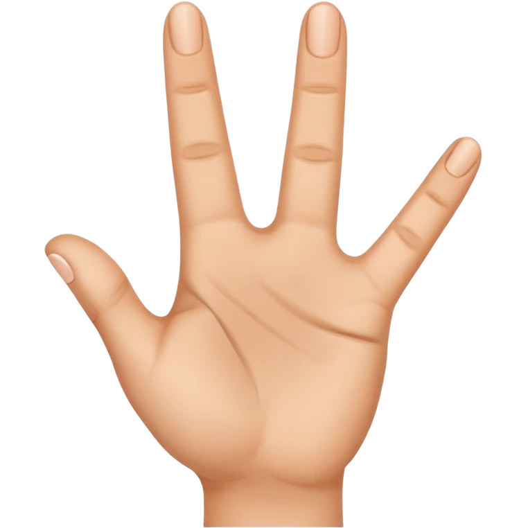 Mano con 3 dedos levantados y 2 dedos abajo emoji